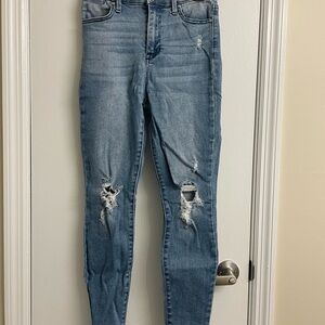Celebrity Pink Light Blue Distressed Skinny Jeans